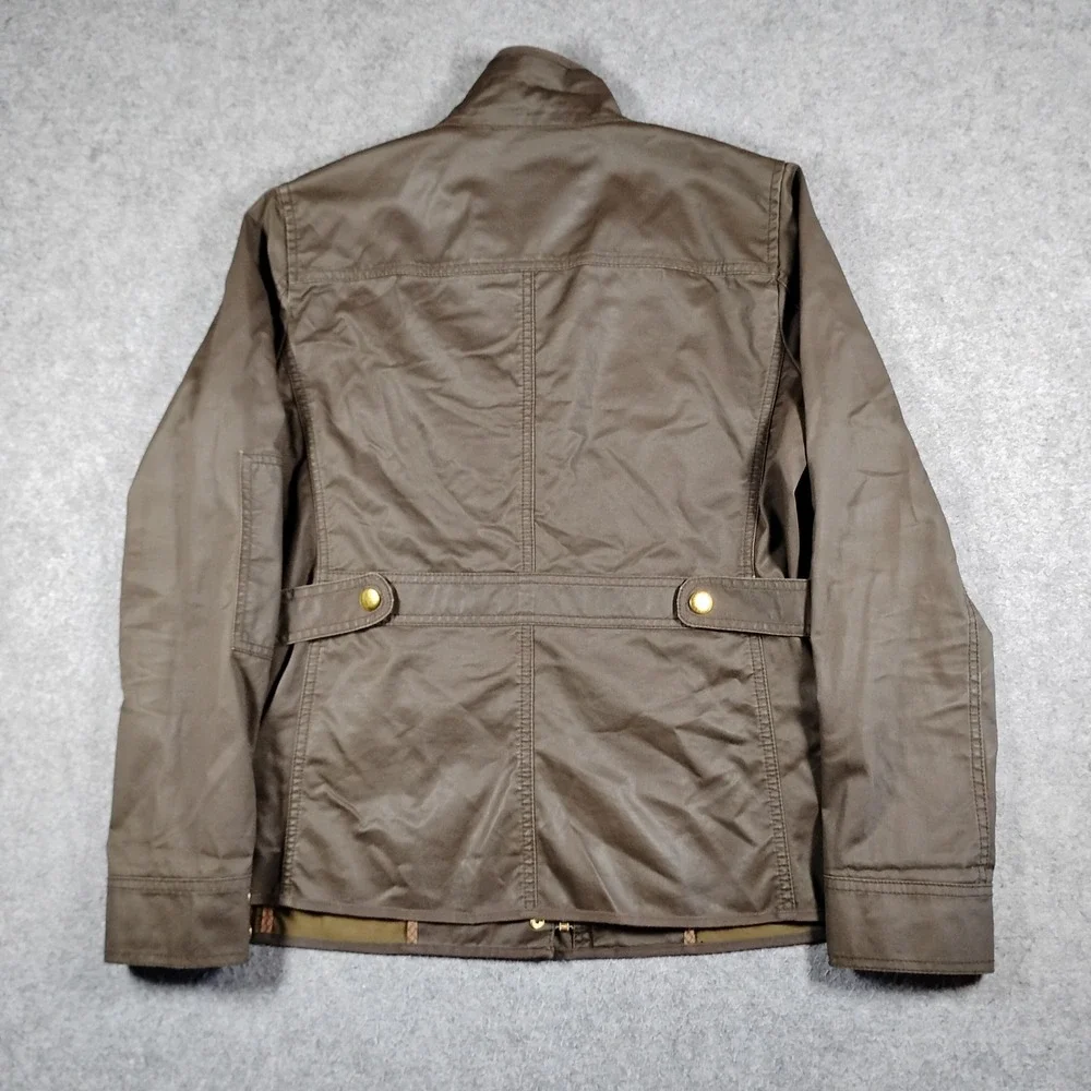 J.Crew Downtown Field Jacket Womens Medium Mossy Brown Waxed Utility Coat 19034